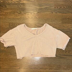 Altar'd State Blush Ribbed Crop Top